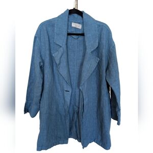 Haris Cotton Blue Linen Blazer sz S